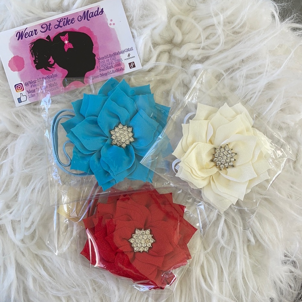 Boutique Wear It Like Mads Handmade Elegant Detailed Headband Blue